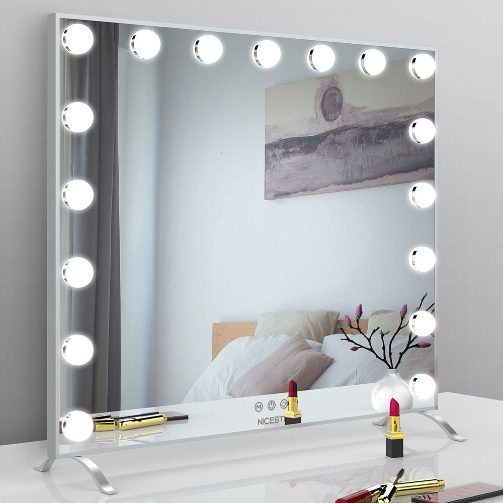 Lighted Vanity Mirror, Makeup Mirror with 17 Dimmable LED Bulbs – nicesti