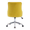 Office Desk Chair with Mid-Back Modern Tufted Velvet Computer Chair Swivel Height Adjustable Accent Chair with Wheels and Metal Base with Arms for Study Living Bedroom